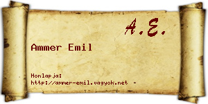 Ammer Emil névjegykártya